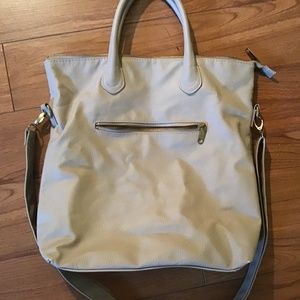 HM Large Beige Faux Leather Tote Purse Bag